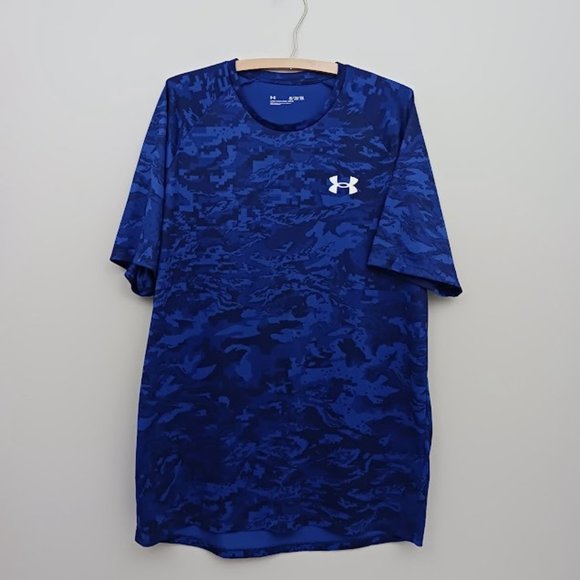 Under Armour Other - Under Armour Ua Tech 2.0 Blue Camo Symbol Short Sleeve XL Loose Fit